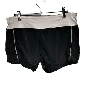 Lululemon Run Speed Up Shorts Black White 4.5” Athletic Lined Size 6